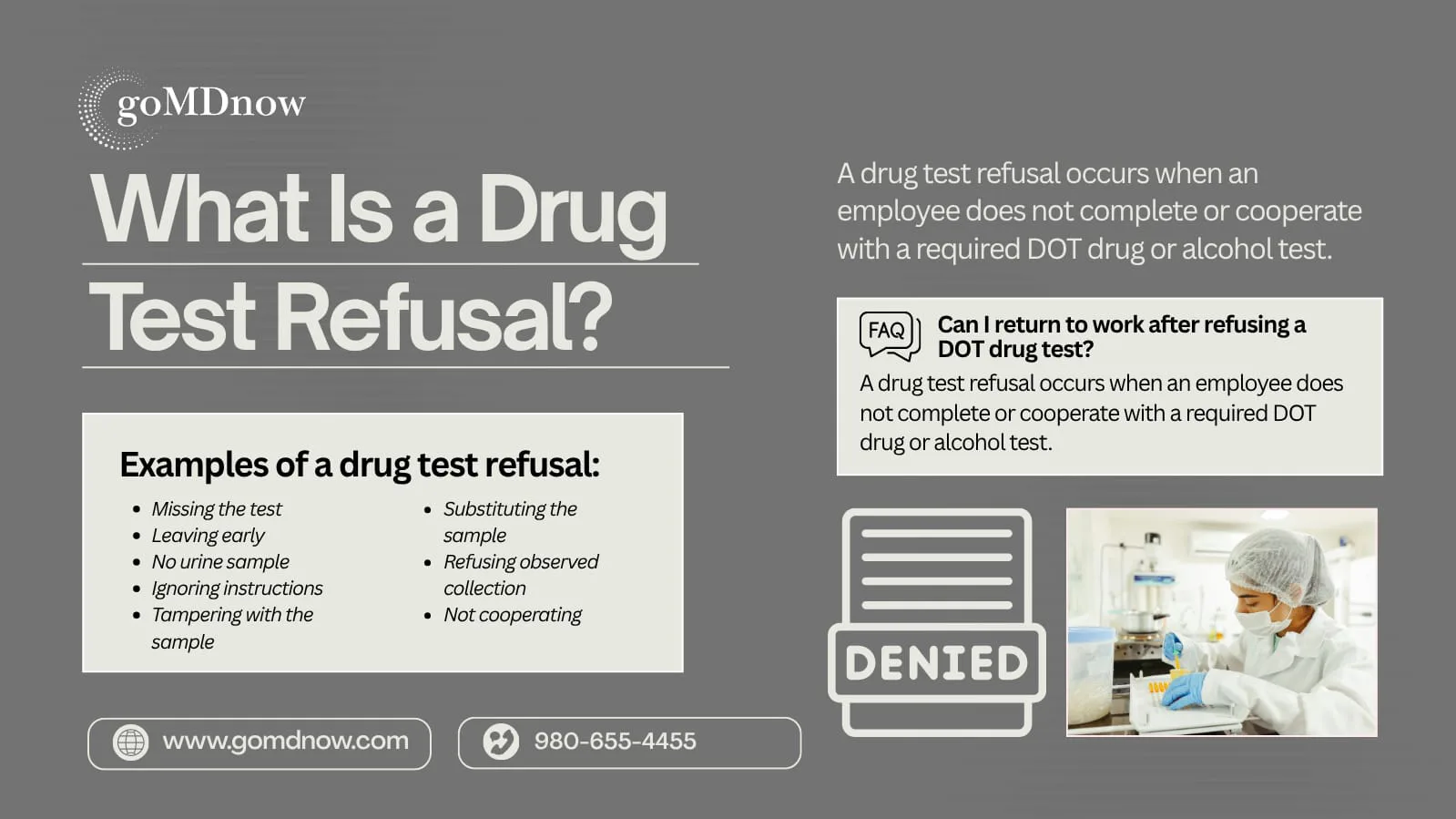 Consequences of refusing a DOT drug test