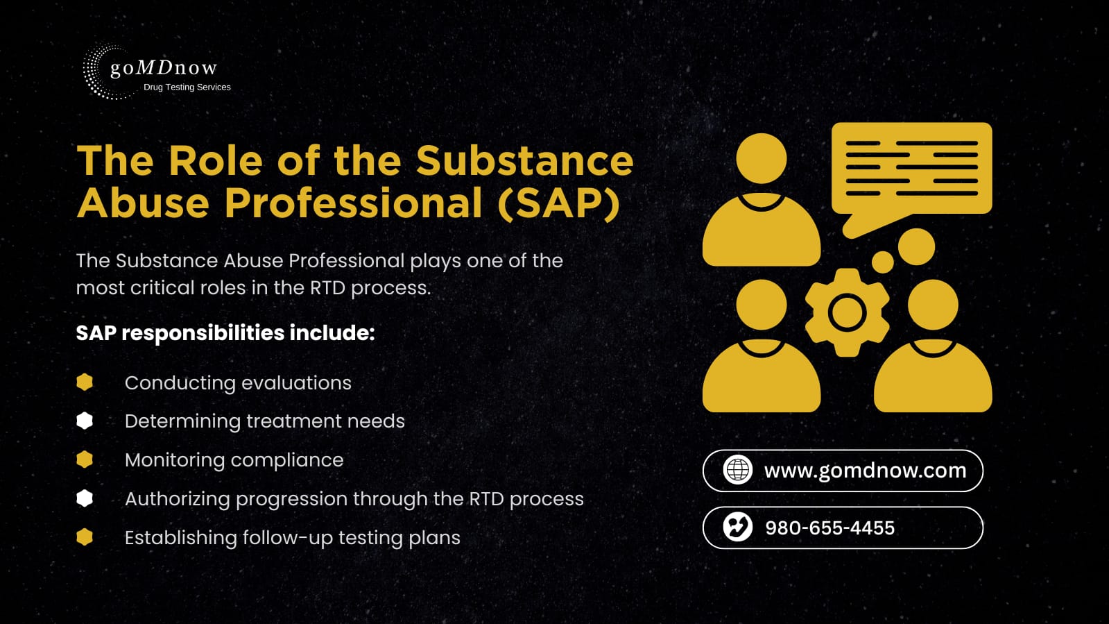 Responsibilities of the Substance Abuse Professional in the RTD process
