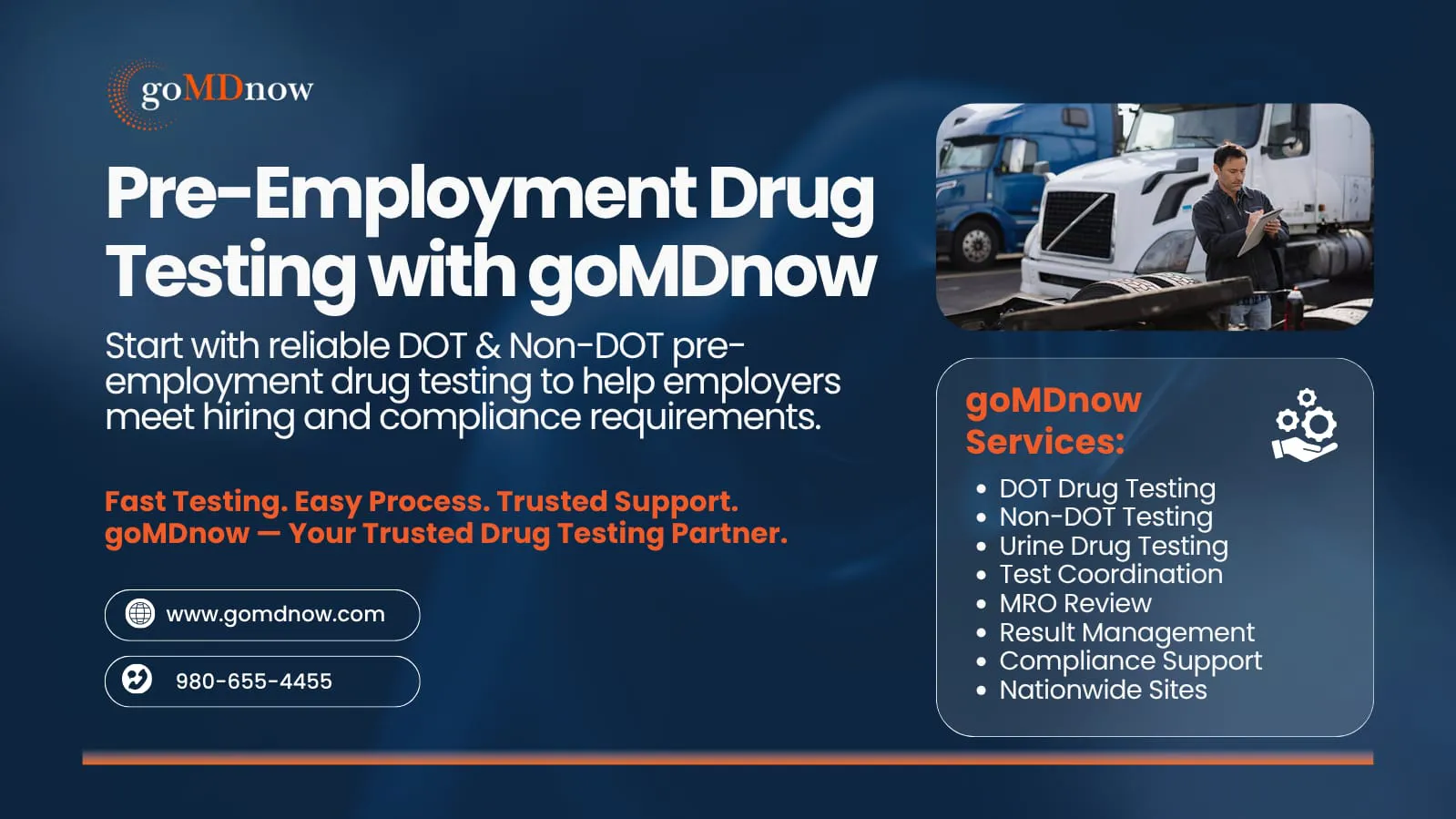 Pre-Employment Drug Testing Services – DOT and Non-DOT Pre-Hire Drug Screening for Employers Nationwide